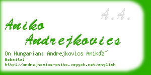 aniko andrejkovics business card